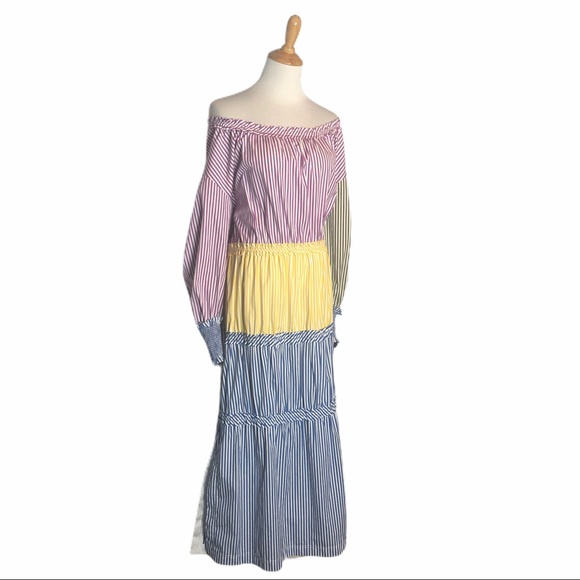 NWT CF Goldman Colorful MultiStripe Maxi Dress 8 - Picture 5 of 13